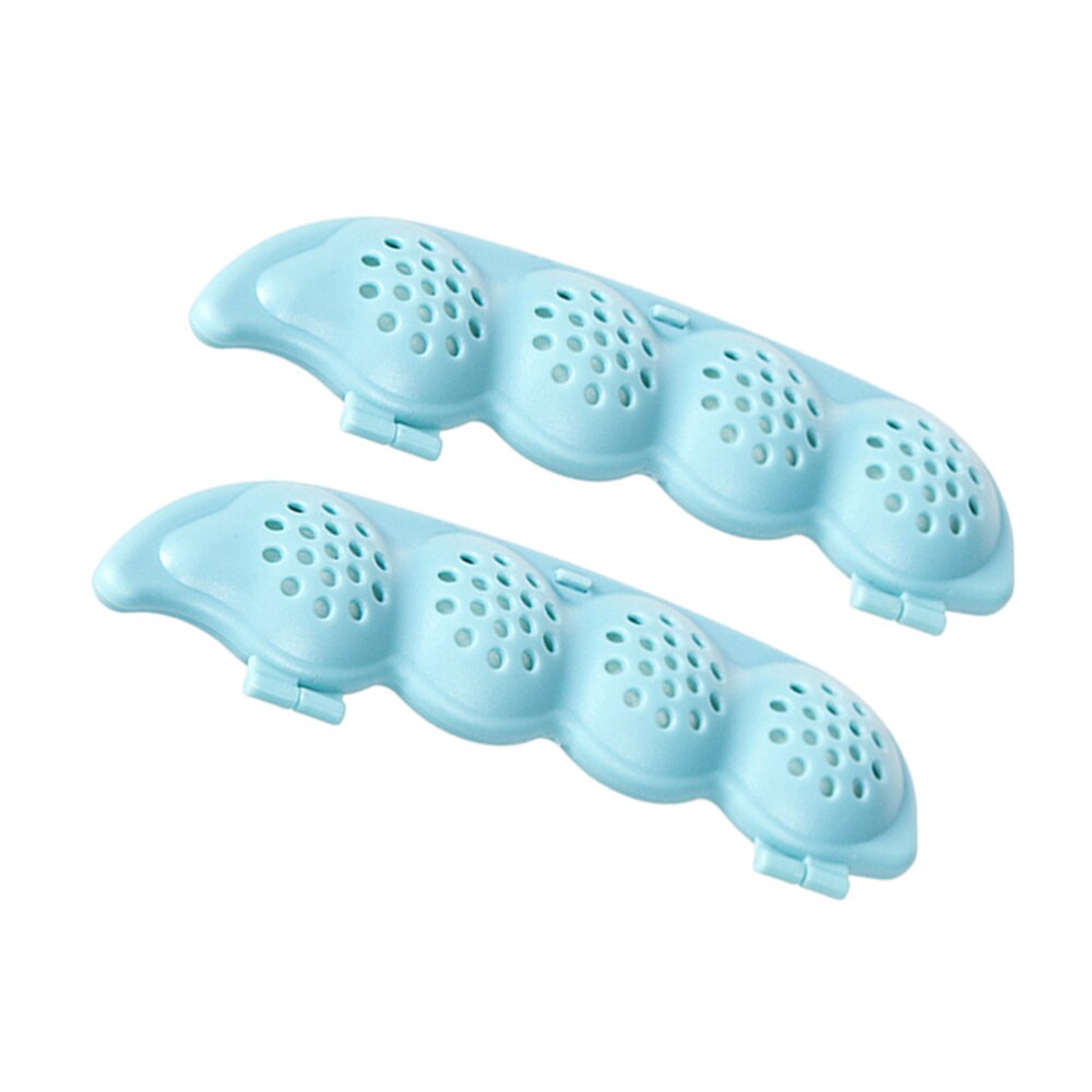 2pcs Camphor Ball Box Pea Pod Shape Desiccant Storage Box for Closet