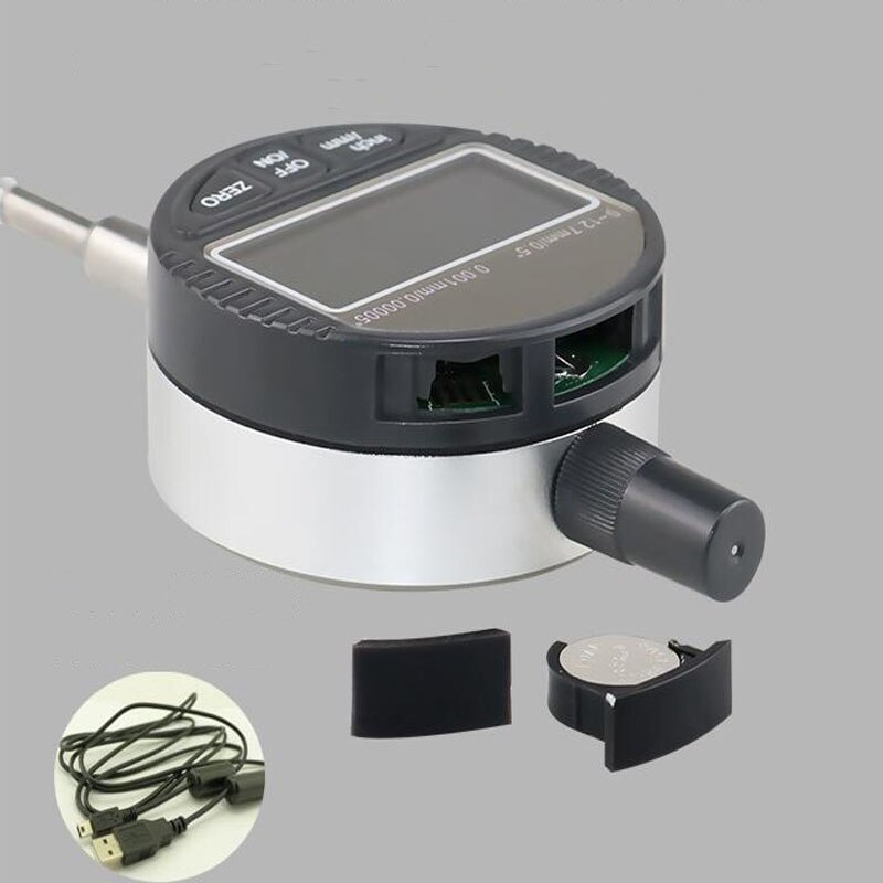 0-12.7mm/25.4mm LCD Digital Display Dial Indicator With USB Interface Dial Indicator Dual System Range Meter Tester Tool
