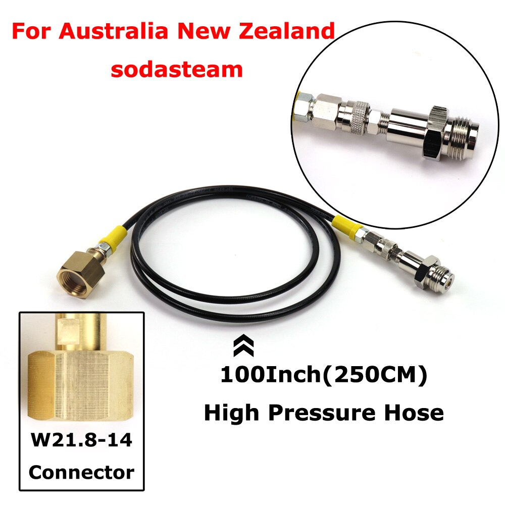 SodaStream/Soda Club to External Co2 Tank Adapter and Hose Kit Quick Disconnect Connector For Australia and Zealand: 100Inch Hose