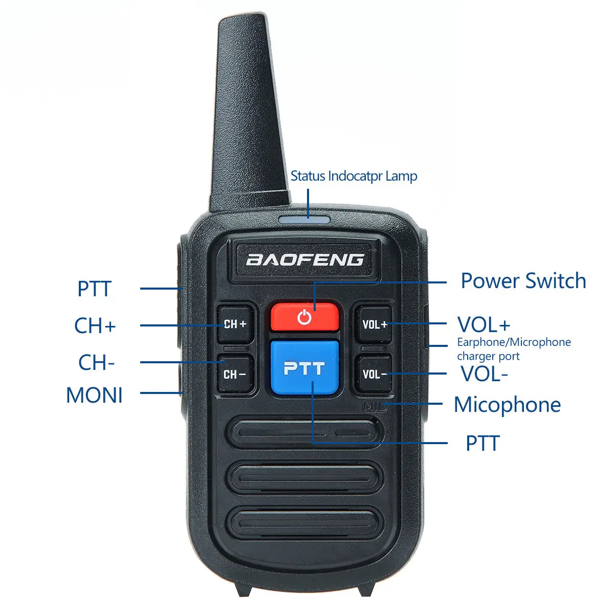 Baofeng BF-C50 2pcs Mini Walkie Talkie Kids Portable Ham Radio Comunicador UHF 400-470MHz Dual Band Two-way Radio HF Transceiver