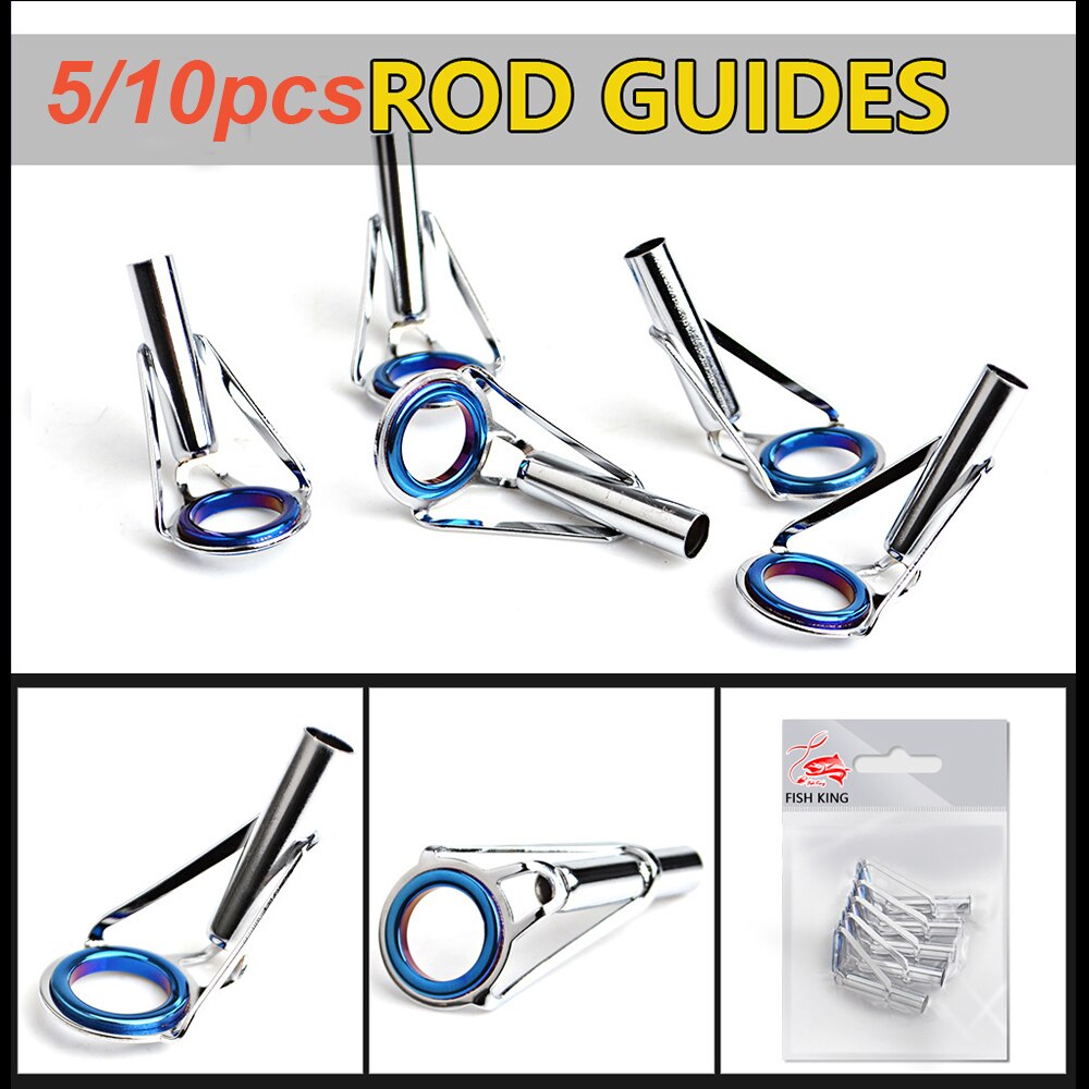 5Pcs 1-9# Oval Eye Ceramic Ring Fishing Rod Guide O Ring Stainless Steel Tip Repair Kit Tackle Box Parts Circle fish Accessories