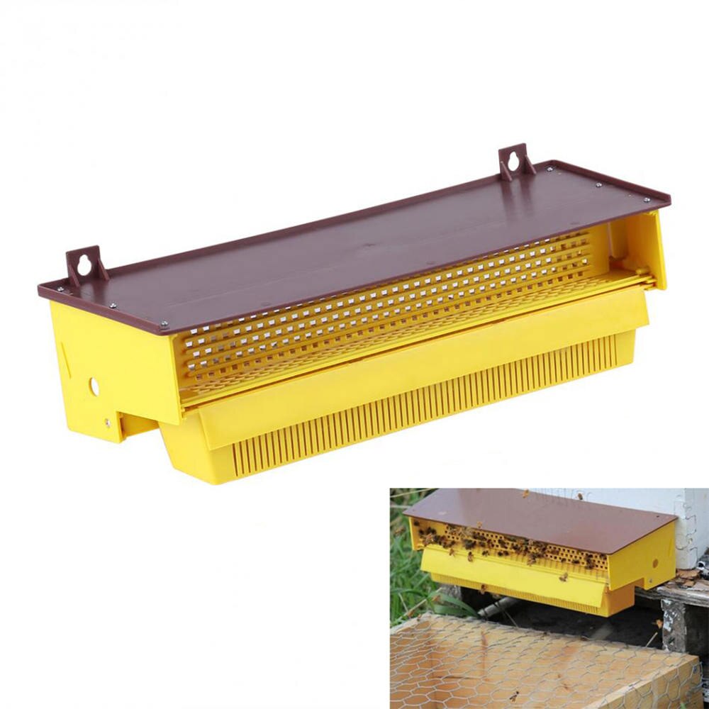 Yellow Plastic Pollen Trap Multifunctional Removable Bee Honey Hive Entrance Pollen Collector For Apiculture Beekeeping Tools