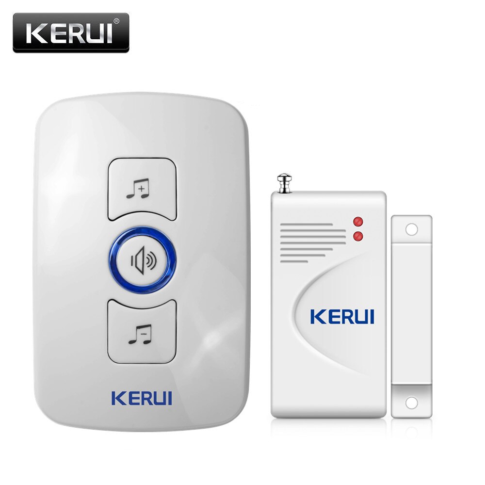 Kerui eenvoudige versie beveiligingsdeurbel alarmsysteem lokaal alarm met 32 muziekopties 4 volume-ondersteuning 1527/2262 codechip