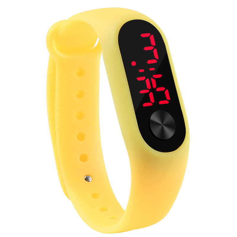 Ich bin Freien Einfache Sport rot LED Digital Armbinde Uhr Männer Frauen Bunte Silikon Uhren freundlicher freundlicher Armbanduhr: Gelb