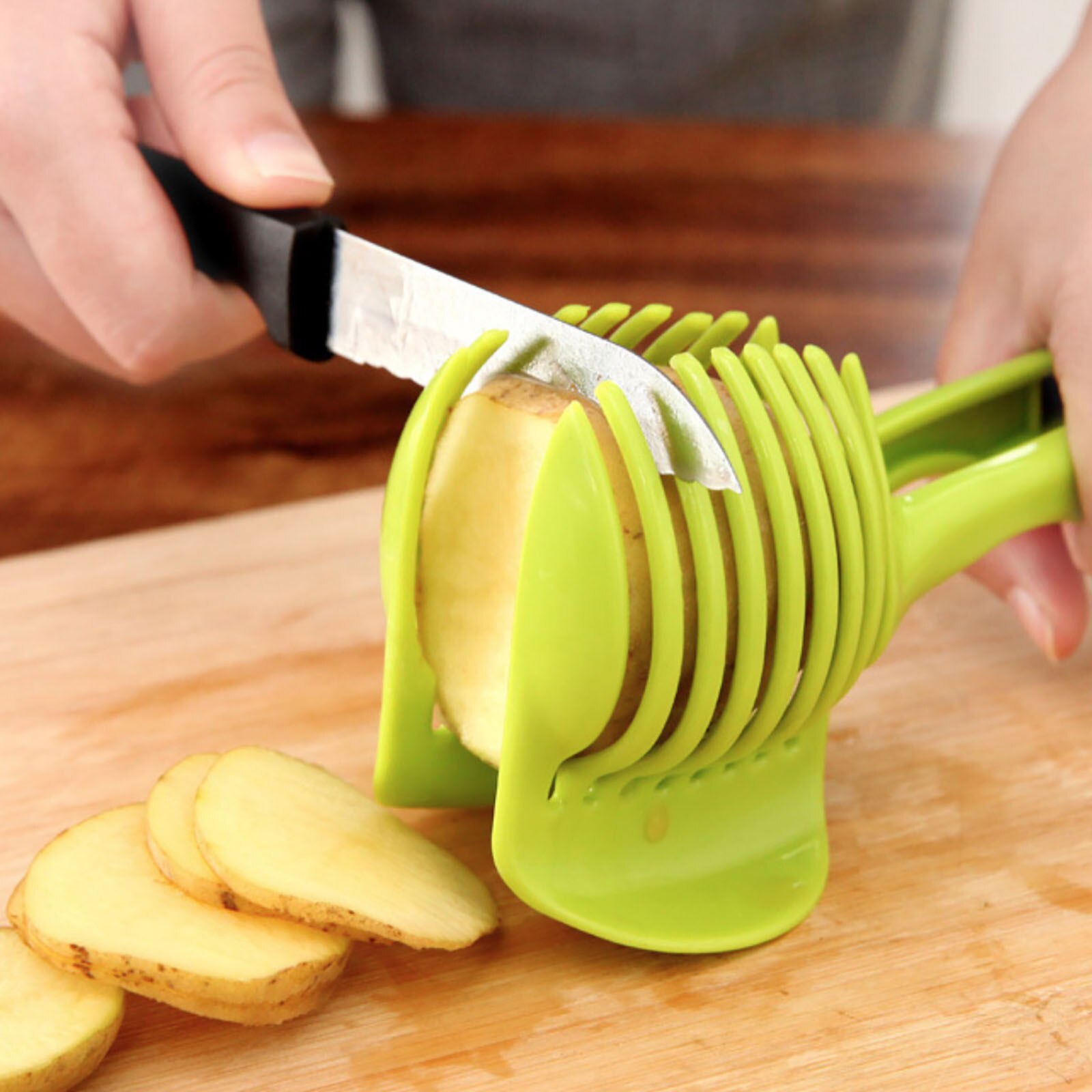 Fruit Slicer Hand-held Multi-function Cutting Holderfruit Vegetable Lemon Tomato Slicer Shredders Cooking Kitchen Gadgets #W5