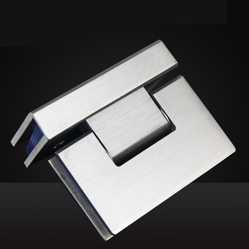 Bisagra para puerta de baño, doble página, Clip de puerta de cristal sin marco plegable Bilateral, bisagra de la sala de ducha (90 grados de apertura)
