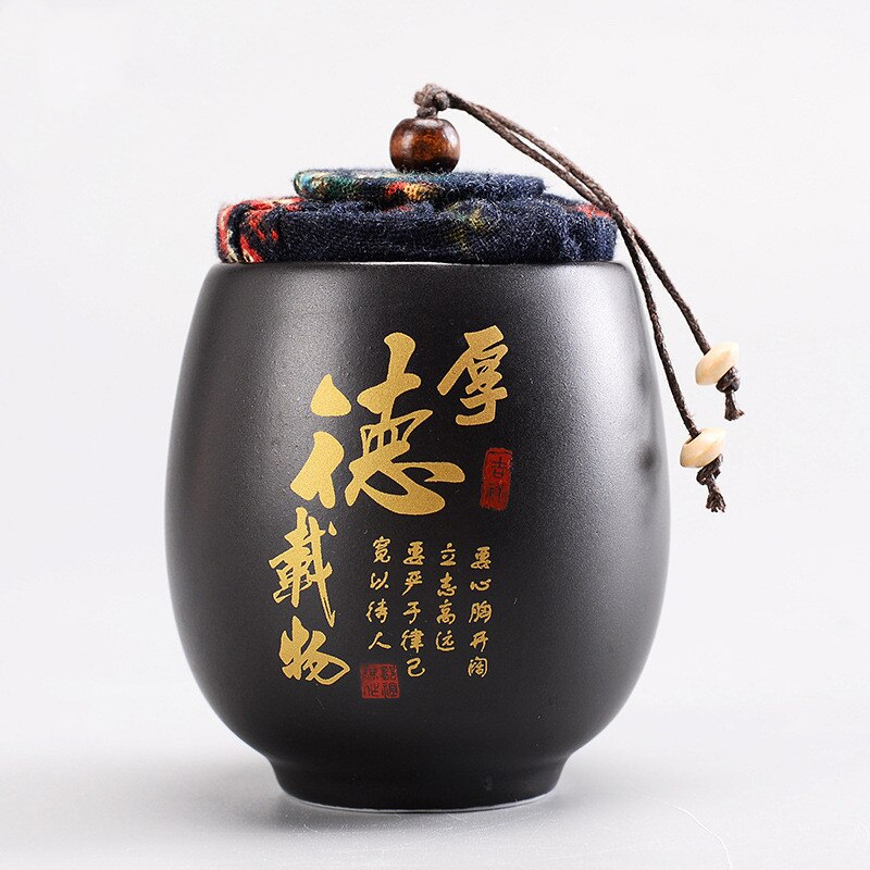 Ceramics tea jar Tieguanyin containers travel tea bag storage box Portable Sealed tea caddy spice organizer Candy storage tank: Tea caddy  K