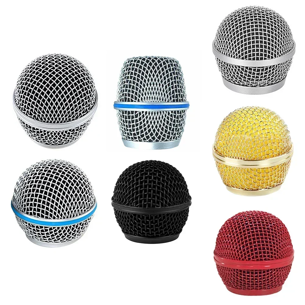 Microfoongrillkop voor 58A microfoon voor Shure Beta stalen microfoongrill Mesh Head DIY vervangende onderdelen ﻿