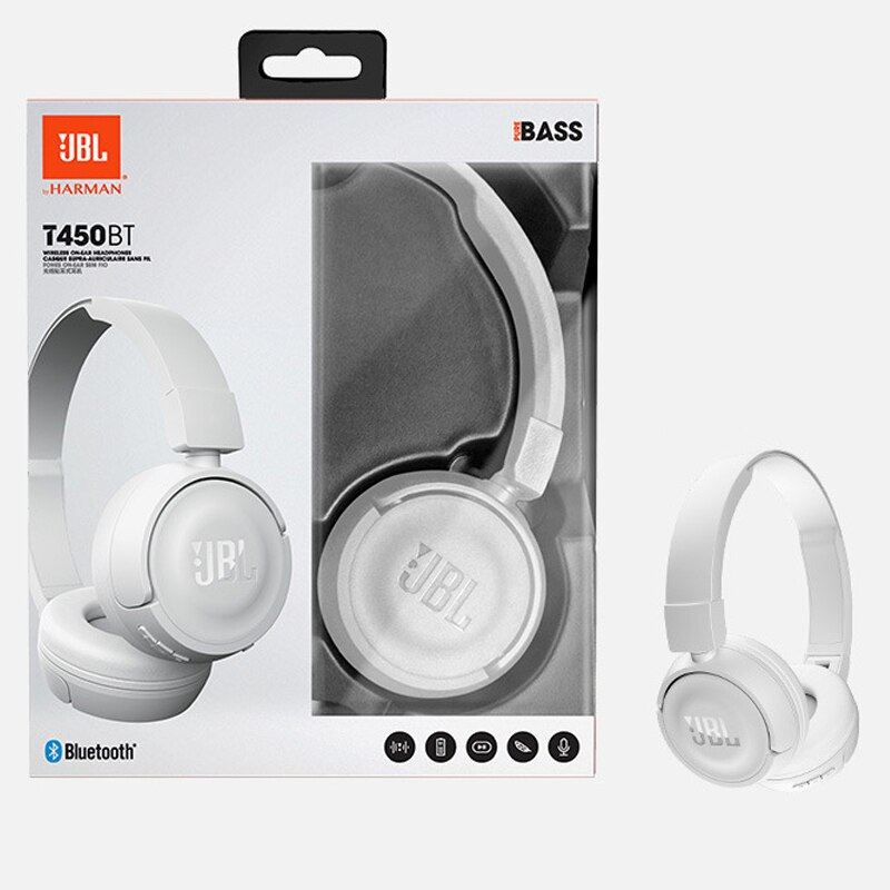 Auriculares plegables T450BT, cascos con sonido de graves profundos, Bluetooth, con micrófono y cancelación de ruido