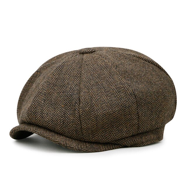 Boina con patrones de espiguilla Para hombre y mujer, gorros planos informales, estilo Retro, octogonal, Para vendedor de periódicos: C3