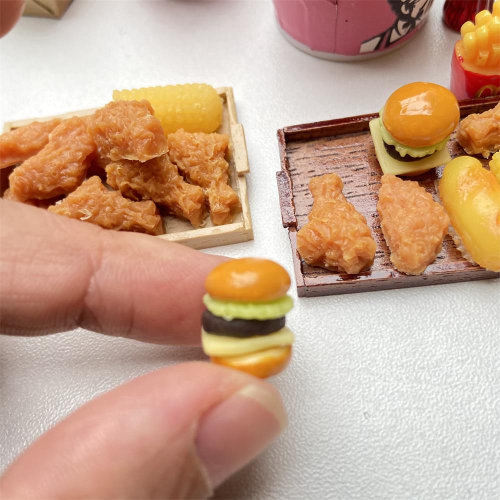 1/6 1/12 Mini Doll House Full Barrel Burger Coke Cup Blyth Barbies Doll House Fast Food Game Game Kitchen Accessories Toy