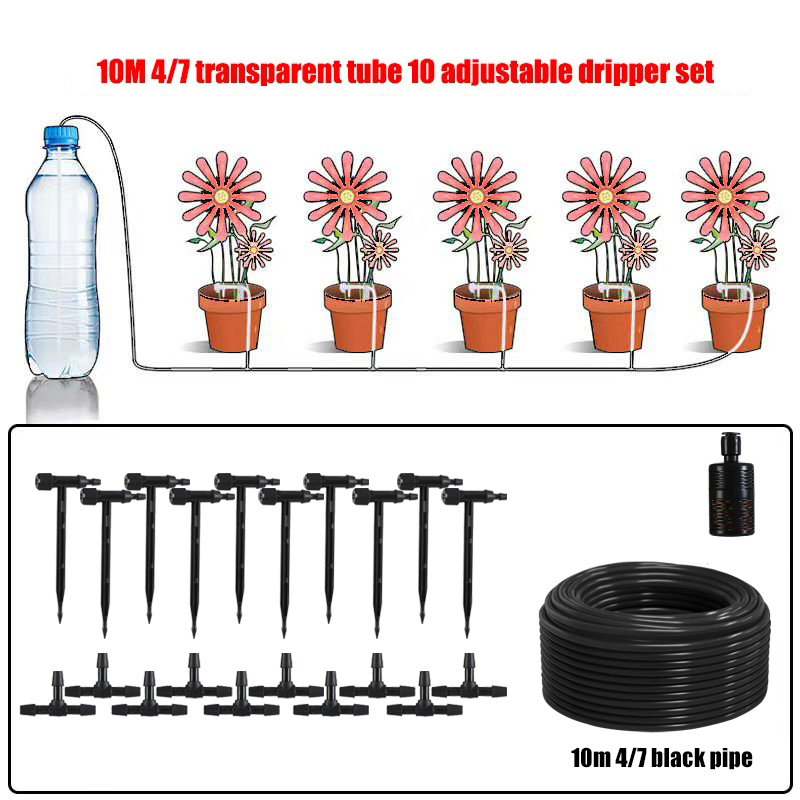 Garten Schwarz Einstellbare ventil Tropf Bewässerung Kit Topfpflanze Bewässerung Gerät 4/7mm Schlauch Bewässerung Sparen MicroDripper Gewächshaus: Rot