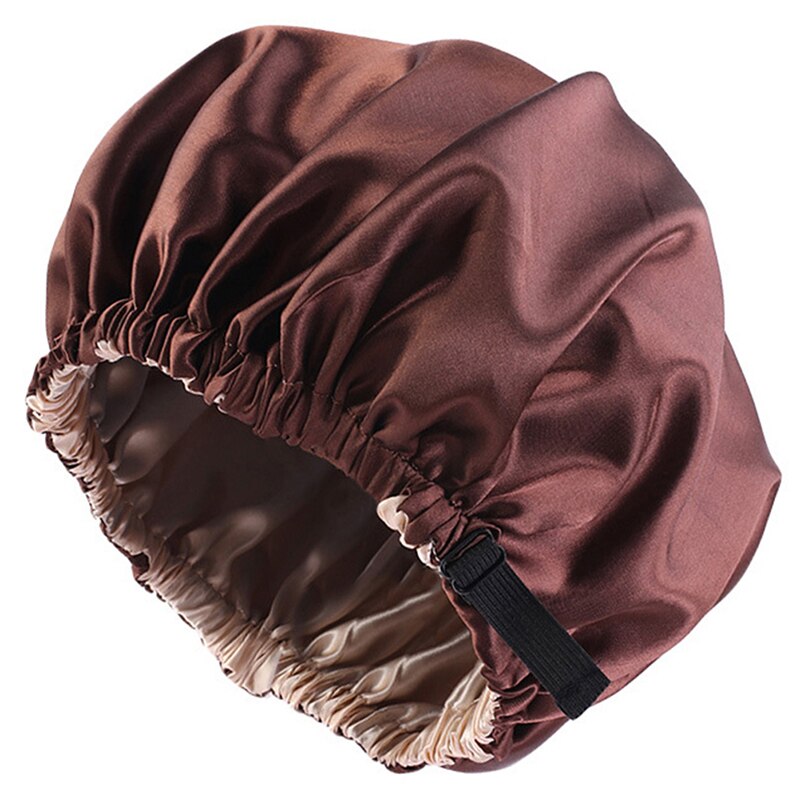 Adjustable Silk Satin Hair Cap For Sleeping Haircare Women Headwear Night Hat: CF