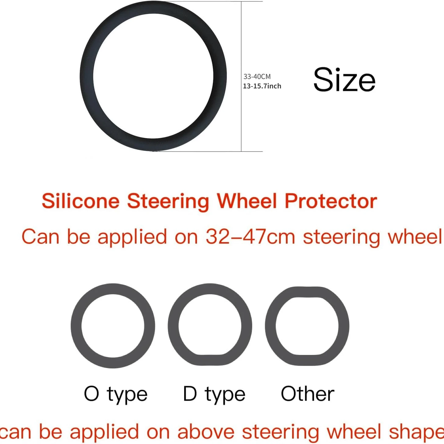 Sklisikker silikon rattbeskytter, beskyttelsesdeksel til bilratt, sklisikkert elastisk stretch rattdeksel til bilratt