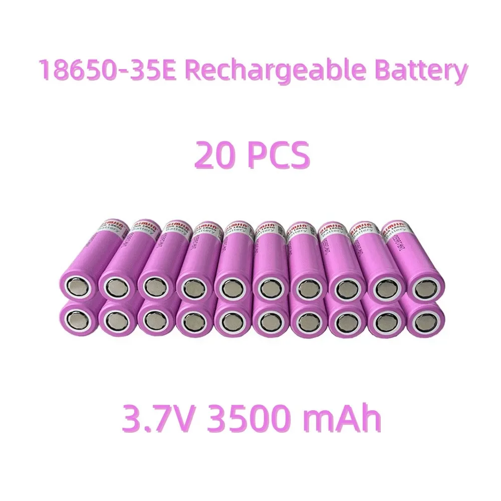 35E original power 18650 lithium battery 3500mAh 3.7v 25A high power INR18650 for electrical tools Full capacity: Pink