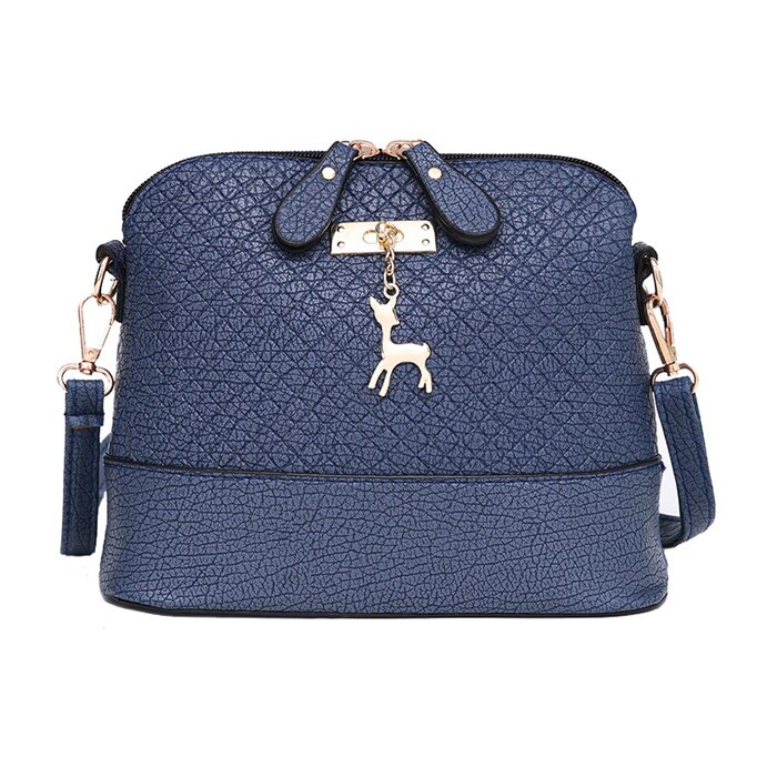 Women Messenger Bags Mini Bag With Deer Toy Shell Shape Bag Women Shoulder Bags handbag: Deep Blue