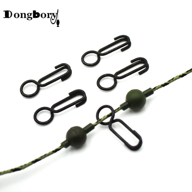 20PCS Carp Fishing Rig Ring Clips Hooklink Clip Klip Round eye hawaii snap helicopter rig set up Fishing Rigs Swivels Tackle