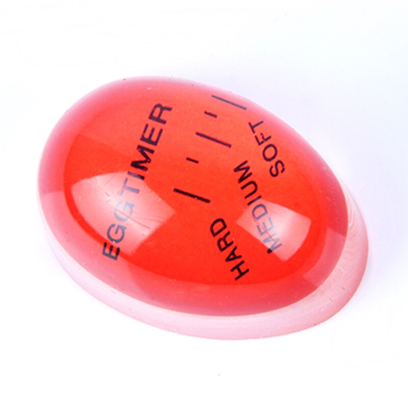 Color Changing Egg Timer Resin Perfect Half/Semi/Fullyboiled Eieren Door Temperatuur Keuken Helper Ei Timer Gadgets Warmte-Slip: Rood