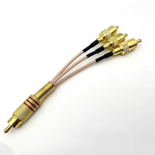 Cable de Audio RCA de 3 vías, 1 macho a 2 hembra, adaptador divisor RCA Y para amplificador de altavoz, sonido RCA a 2X 3X RCA macho hembra