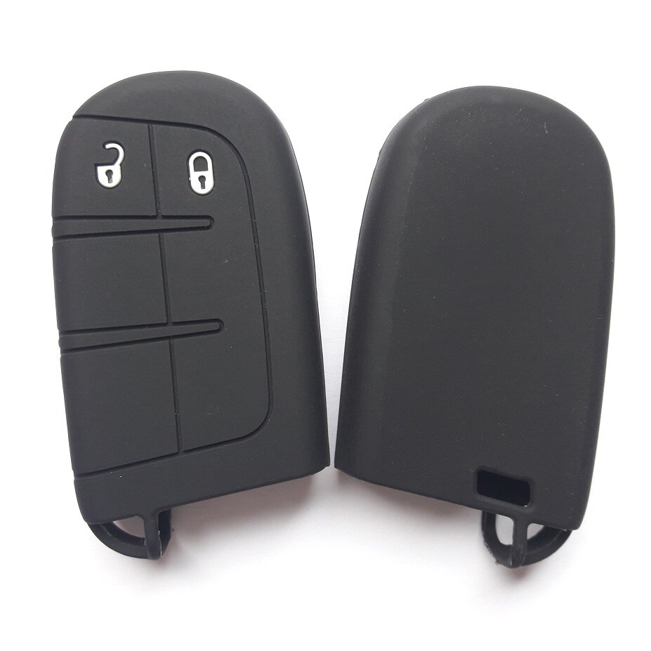RUNFA AUTO Fob Remote Shell Holder For Jeep Chrysler Dodge Fiat Car Key Silicone Case Cover Smart Keyless Entry: 2btns