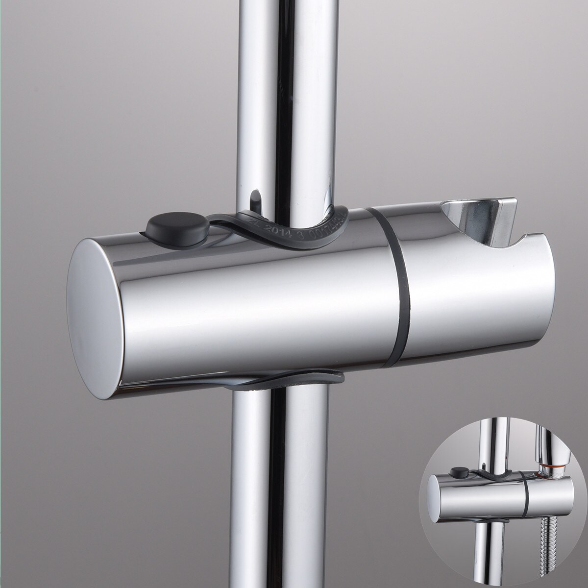 Adjustable Universal Bathroom Shower Head Fitting Slip-on ABS Chrome Shower Rail Holder Shower Bracket Accessories