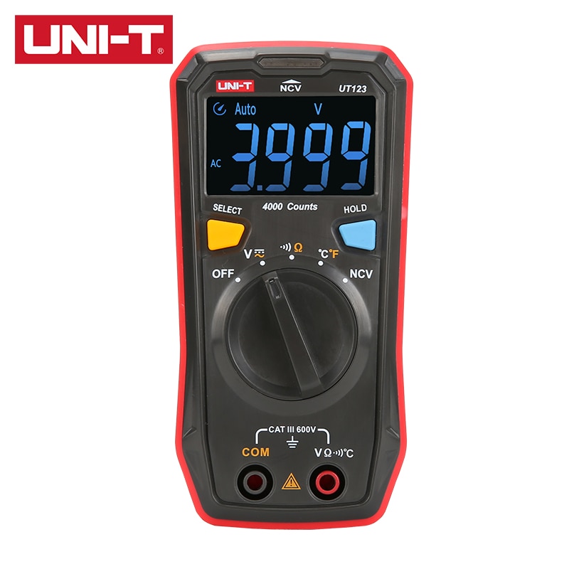 UNI-T UT123 Household Pocket Digital Multimeter NCV AC/DC Voltage Measurement EBTN Display ℃/℉ Switch Measurement