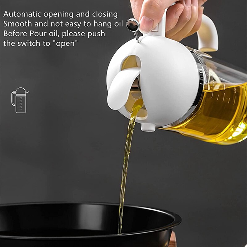 Vinegar Oil Dispenser Glass Oil Bottle with Spout Oil Spray Bottle 500Ml Olive Oil Sprayer for Cooking,Salad,BBQ
