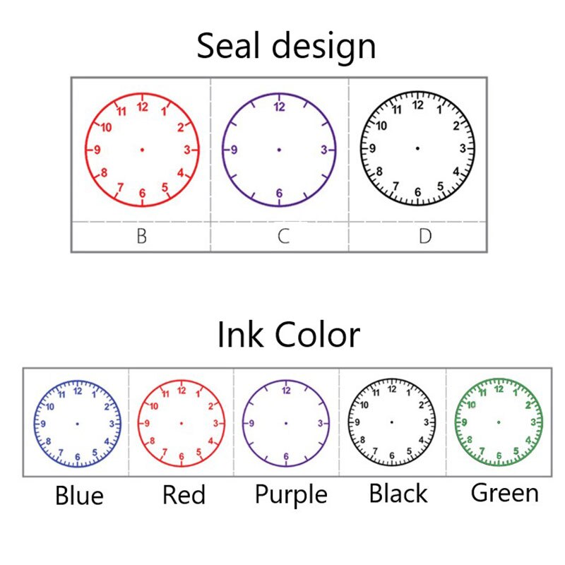 1 PC Learning Recognition Teacher Teaching Seal Clock Dial Stamps Primary School Seal Kids Children Toys 30mm In Diameter: B-RED