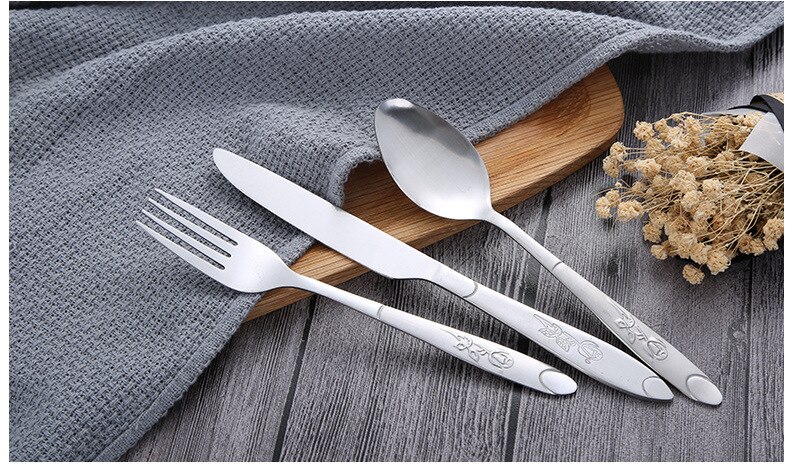 4 pz/impostato 304 in Acciaio Inox Rosa impostato di Posate in Oro Placcato impostato di Posate Da Tavola Posate Cena Cucchiaio della Forcella Della lama PO 005