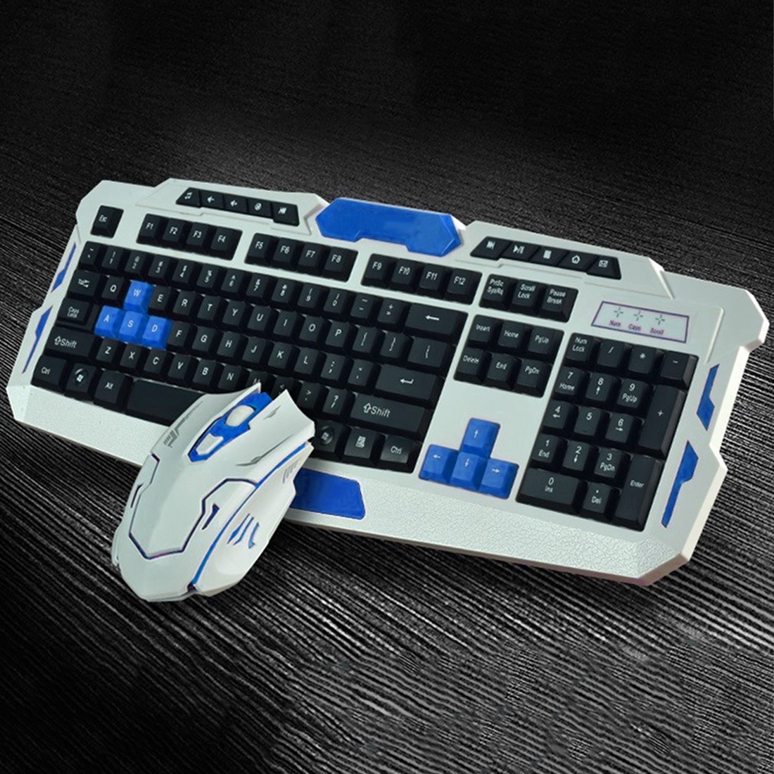 2.4 ghz trådlöst tangentbord gaming tangentbord mus combo 19 tangenter anti-ghosting justerbar 1600 dpi mus usb-mottagare adapter