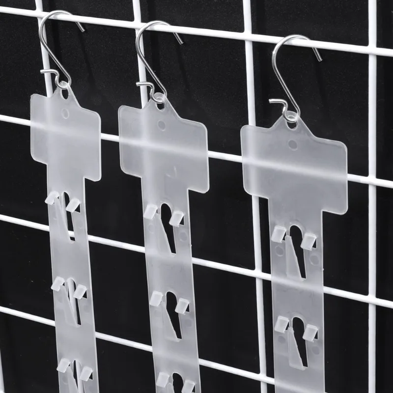 Plastic Snack Hanging Strips Store Hang Snacks Display Hanger with Hooks Supermarket Shelf Shop Merchandising Clip Strip Hooks