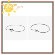 Pulsera de plata de ley 100% para mujer, accesorio original y auténtico, cadena de serpiente, joyería clásica DIY, , 925