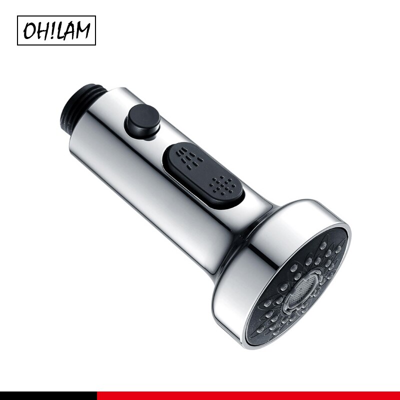 Faucet Sprayer Head Pull Out Sprayer Kitchen Sink Faucet Replacement Part 3 Fuction Spout Head Chrome/Brushed Nickel Finish/ORB: Chrome