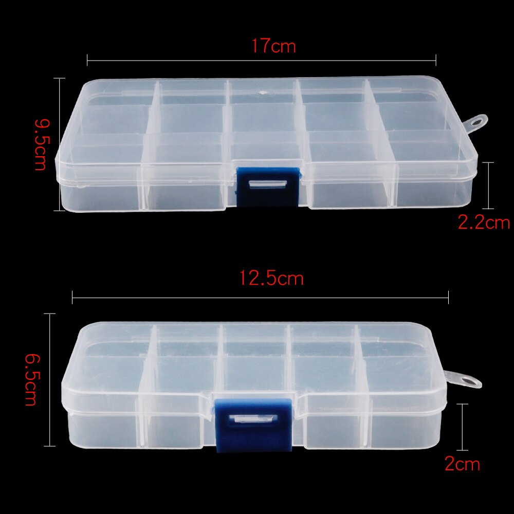 10 /15 Compartments Fishing Tackle Plastic Waterproof equipment Fish Lure fishing box for fishing Baits Adjustable Storage Box