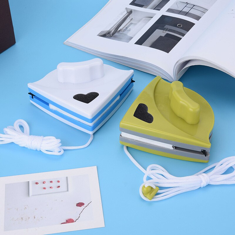 Limpador de vidro lateral dobro para lavar janelas fora da escova de limpeza magnética ímãs ferramenta de limpeza doméstica