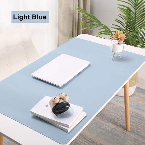 Anti-slip Waterproof Solid Color Large Size PC Laptop Computer Mouse Pad Home Office Table Book Mat Keyboards Mouse Pads: Light Blue