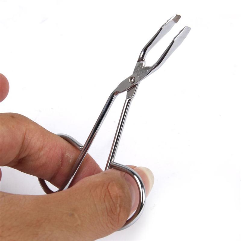 Stainless Steel Scissors Shaped Eyebrow Tweezer Clip (Silver)