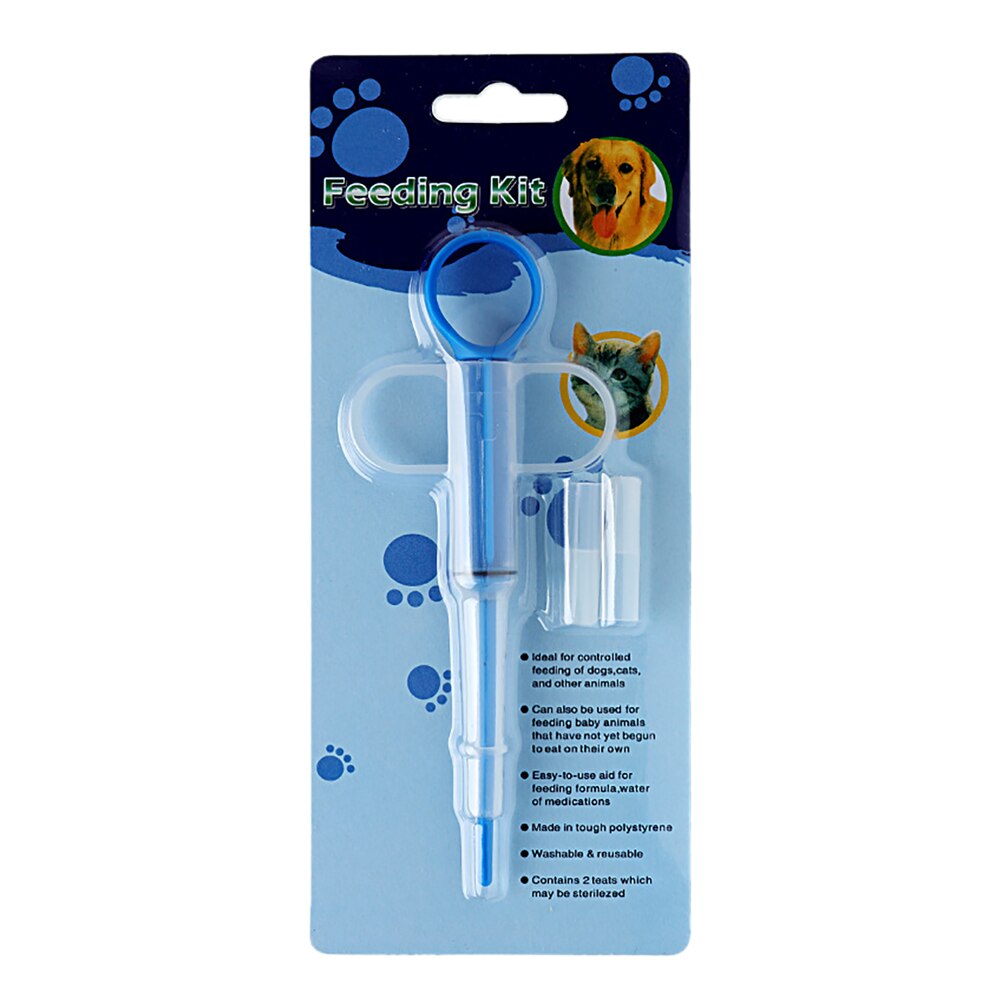 Alimentador de pastillas de plástico para mascotas, jeringas de inyector duraderas, herramienta de alimentación médica con punta suave para gatos y perros: BU