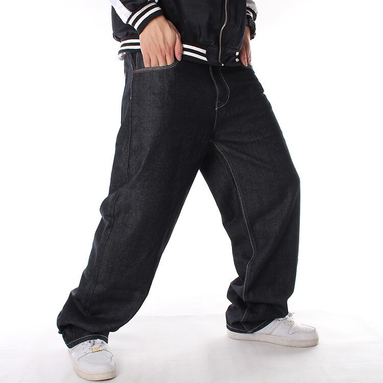 Sorte baggy jeans til mænd hip hop cholyl skateboard bukser løs stil ægte hiphop rap jeans dreng