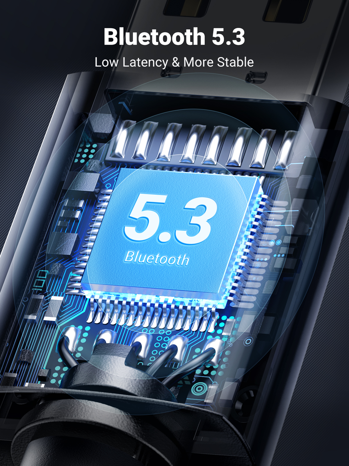 UGREEN-USB Adaptador Bluetooth 5.3 para PC Speaker, Teclado Mouse Sem Fio, Receptor De Áudio De Música, Transmissor, Dongle Bluetooth