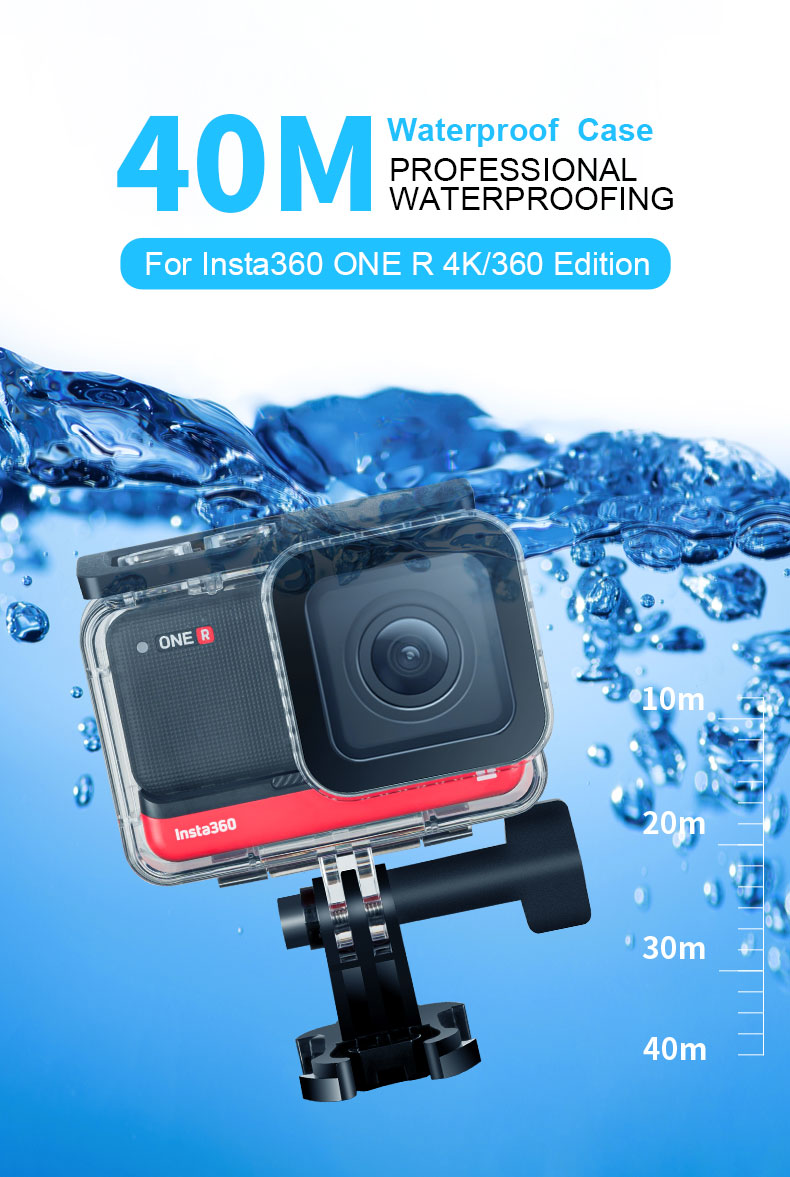 Telesin 40M Onderwater Waterdichte Behuizing Case Protector Opbergtas Voor Insta360 Een R 4K Edition Camera Case Accessoires