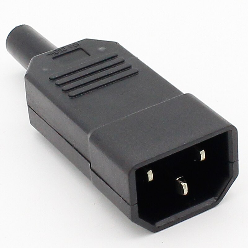 10pcs Price 10A 250V Black IEC C13 Male Plug Rewirable Power Connector 3 pin ac Socket