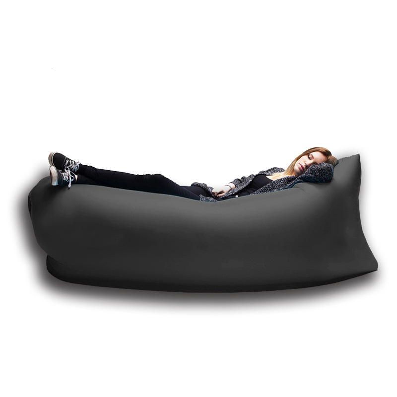 Sofá de aire ultraligero para dormir al aire libre, cama hinchable para piscina, colchoneta hinchable: Black