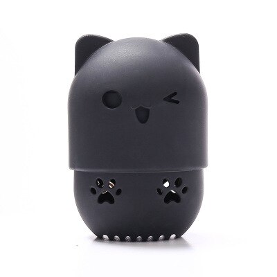 Caja de esponjas gatito de belleza, caja de esponjas de silicona, caja de esponjas: BLACK