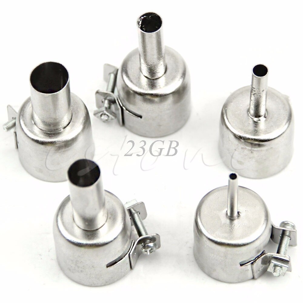 Universal Heat Gun Resisting Nozzles Heat Air Guns Silver 45x24mm 5PCS/SET M02