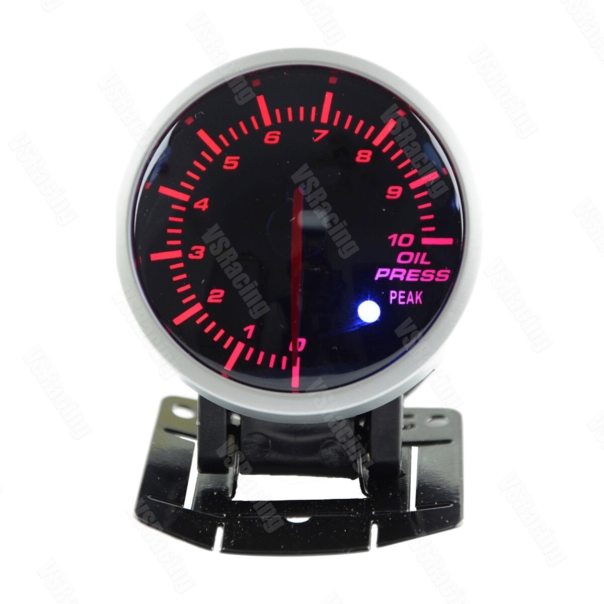 2.5 tommer 60mm universal 12v df link bf gauge bilmåler oljepress racing måler rød og hvit lett motoroljetrykk