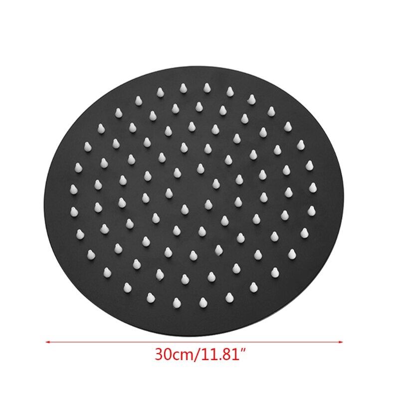 8/10/12 Inch Vierkante/Ronde Douchekop Rvs Zwart Ultradunne Badkamer Top Spuiten Douchekop Douche Accessoires