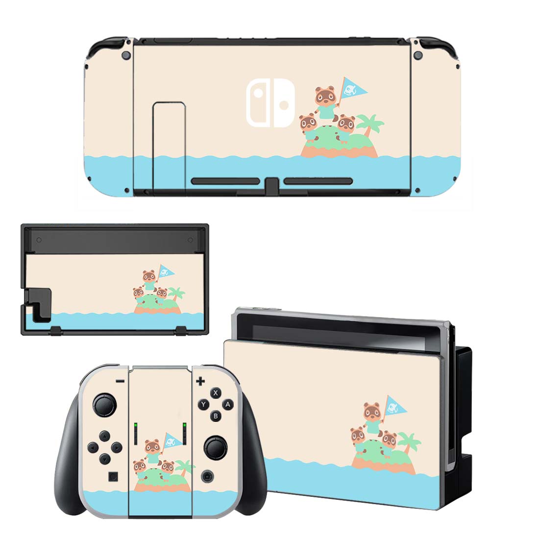 Película protectora decorativa de vinilo estilo Cool Animal Crossing para Nintendo Switch NS consola NX y pegatinas de juego de cubierta completa Joy-con: BYSNS0055