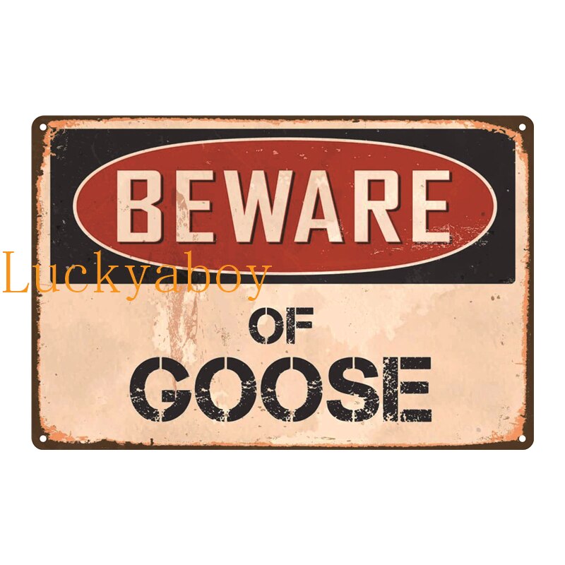 warning Signs Beware Of Shark Goose PUG Metal Tin Signs Poster Home Room Indoor Or Outdoor Decor: SW1070