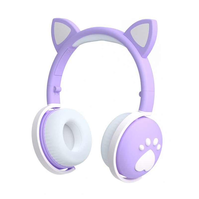 BK1 Cat Ear Bluetooth Headset Led Luminous Foldable Children's Gaming Wireless 5.0 Headset Earphone Bluetooth Adults Headphones: 4